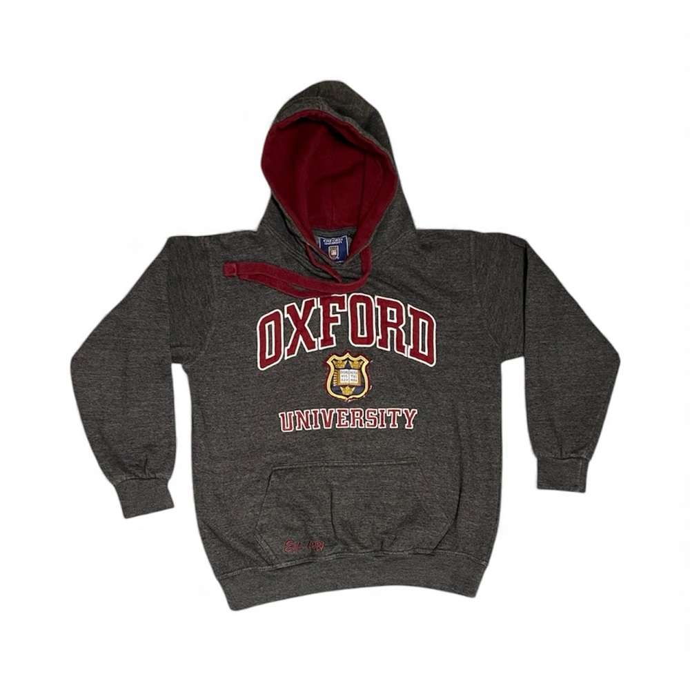 Oxford University Charcoal and Maroon Hoodie sz women’s M